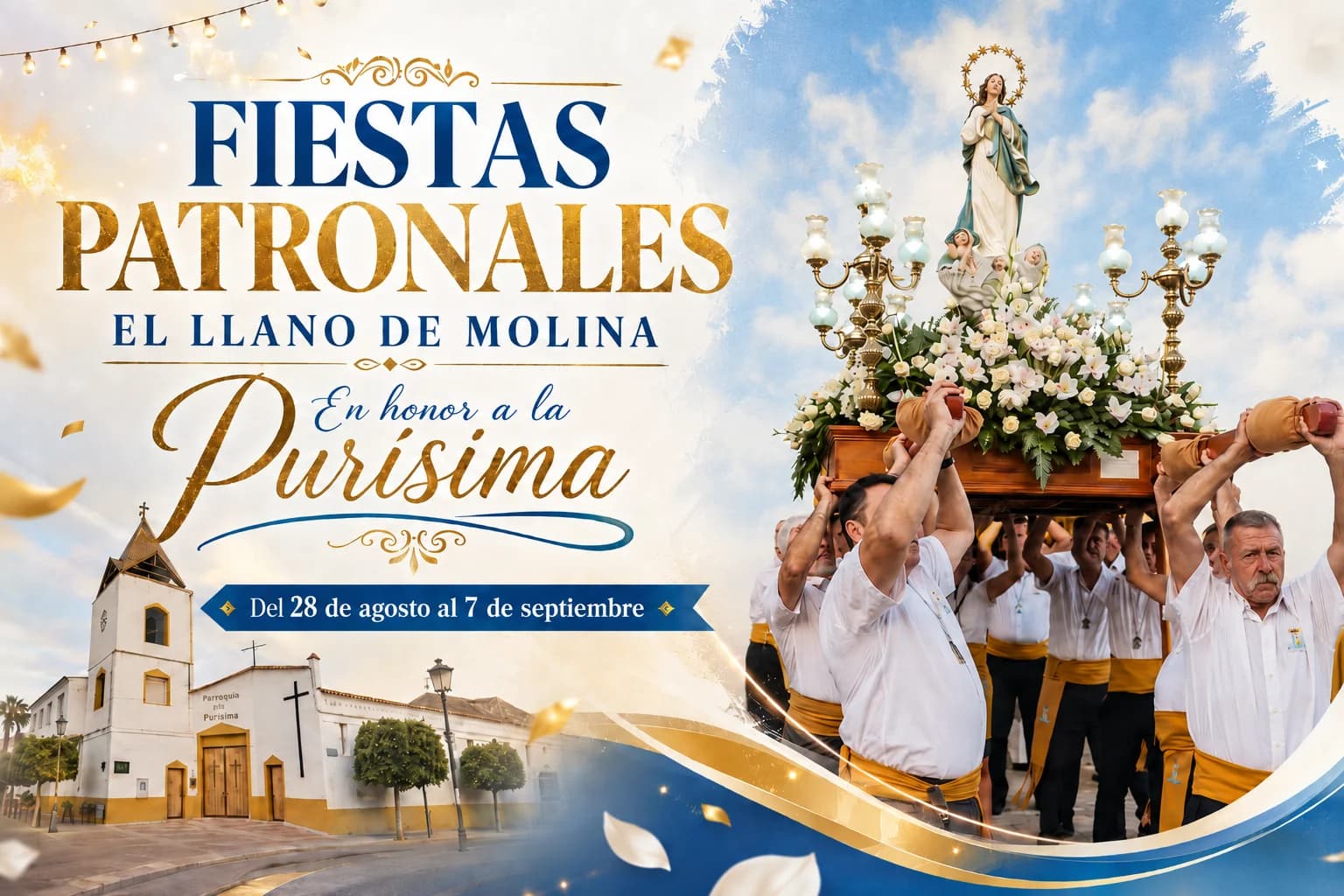 Cartel oficial de las Fiestas Patronales de El Llano de Molina 2026 en honor a la Purísima Concepción, Molina de Segura