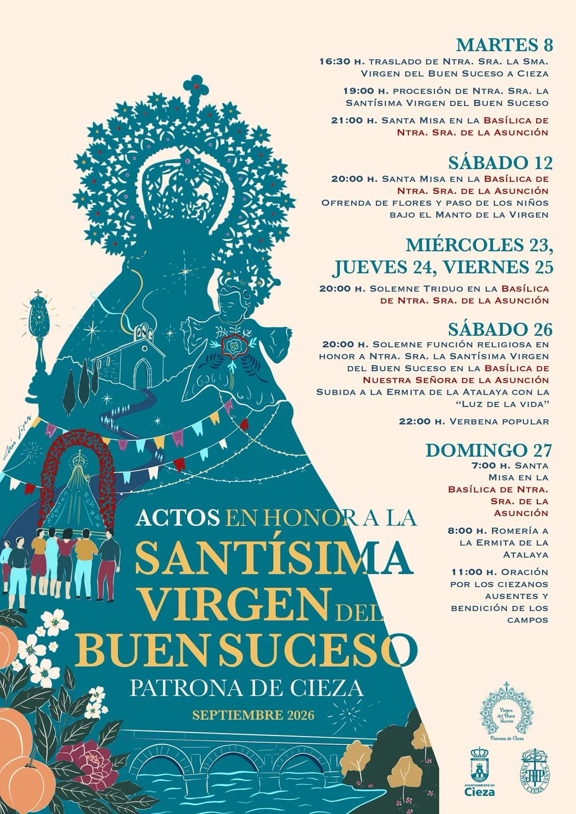 Cartel oficial de los actos en honor a la Santísima Virgen del Buen Suceso de Cieza 2026