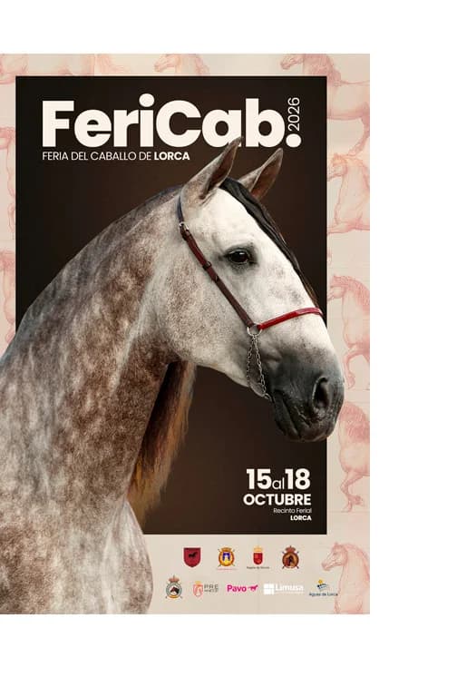 Cartel oficial de FERICAB 2026, Feria del Caballo de Lorca, con las fechas del 15 al 18 de octubre