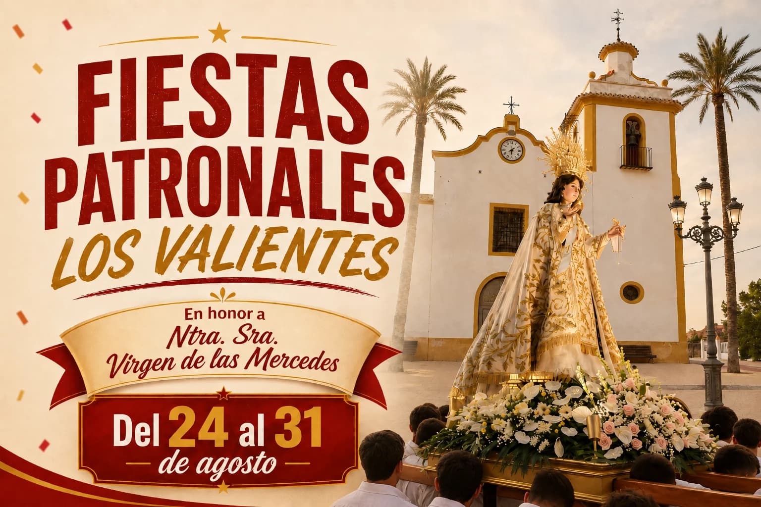 Cartel oficial de las Fiestas Patronales de Los Valientes 2026, en honor a Nuestra Señora de las Mercedes, Molina de Segura