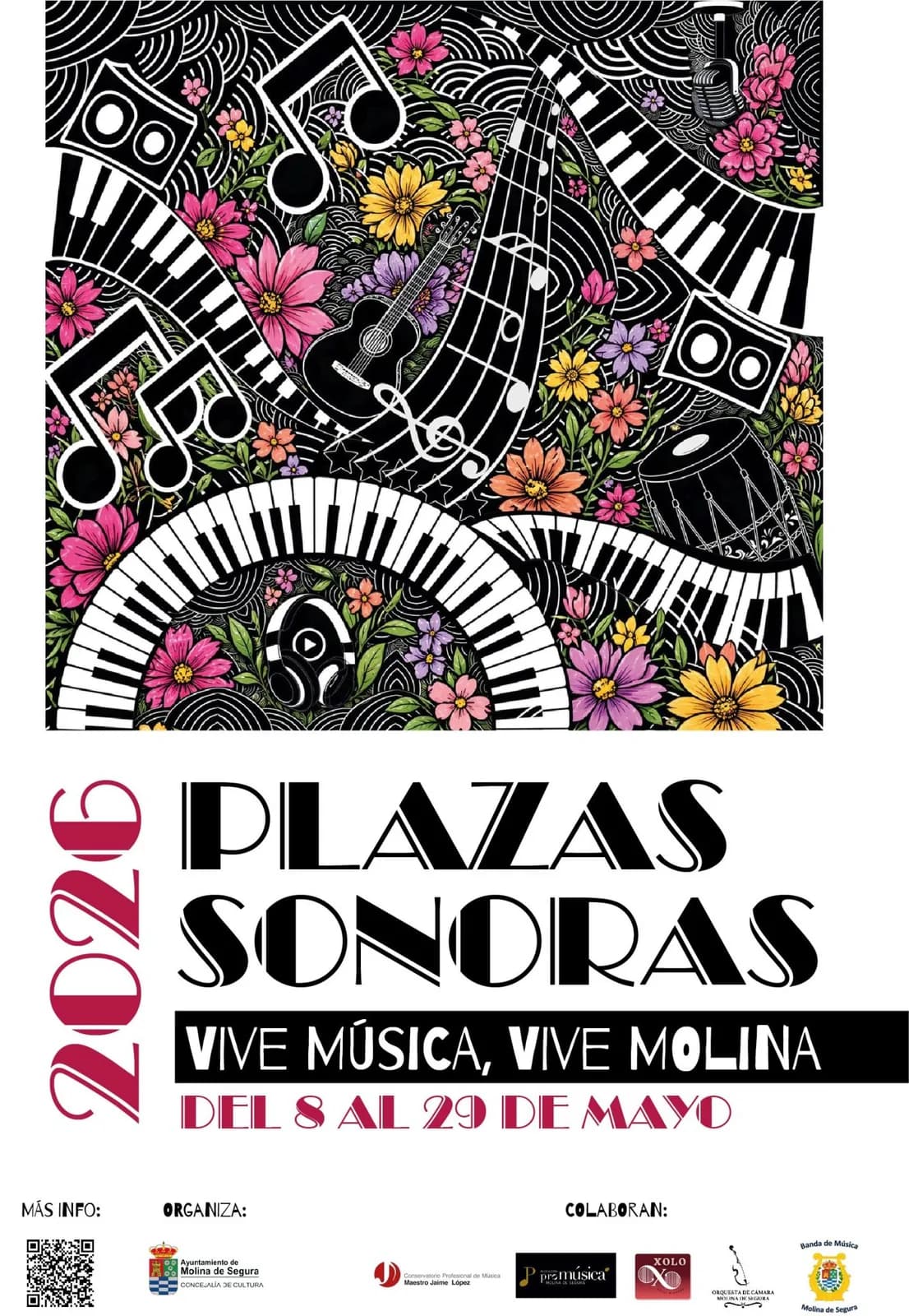 Cartel oficial de Plazas Sonoras. Vive Música, Vive Molina 2026